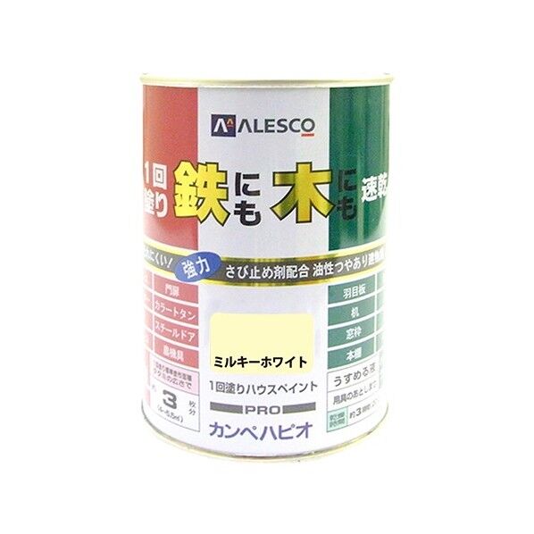 1回塗りハウスペイント(鉄にも木にも) ミルキーホワイト 0.5L 1缶