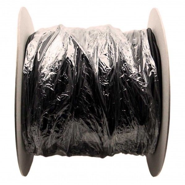 ゴムロープ ドラム巻 黒 サイズ:6mm長さ:100m HR-1494 1個