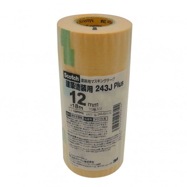 #243J マスキングテープ筒 (10P) 12mmx18m 2592000012 1点