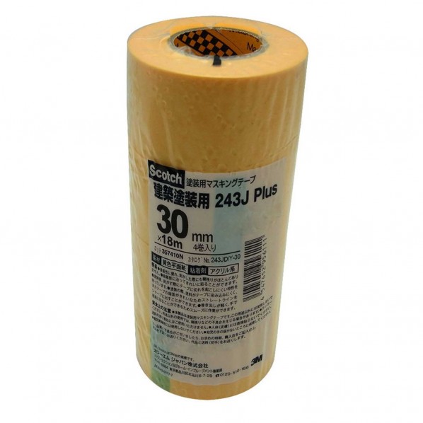 スリーエム 塗装用 マスキングテープ 黄色 30mm×18m 243J Plus 1点