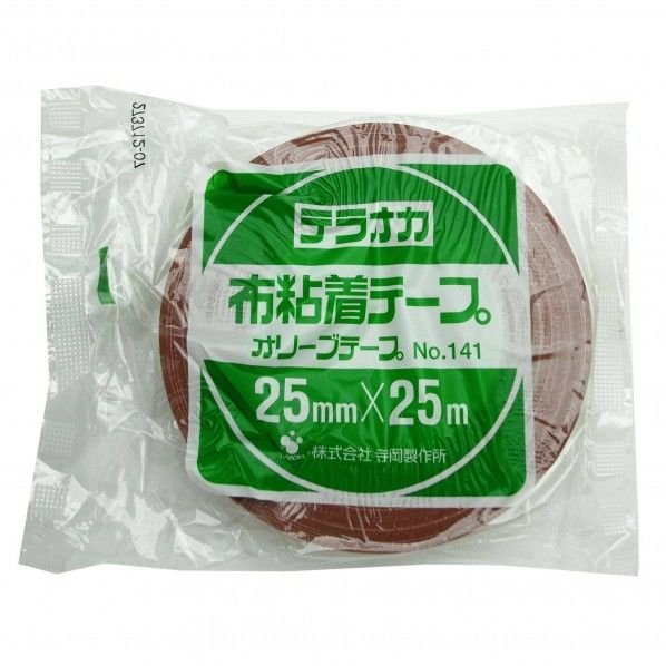 布粘着テープ オリーブテープ No.141 ダンボール色 幅25mmX長さ25m NO-141 1巻
