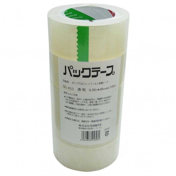 OPP粘着 パックテープ 透明 48mm×100m No.453 5巻