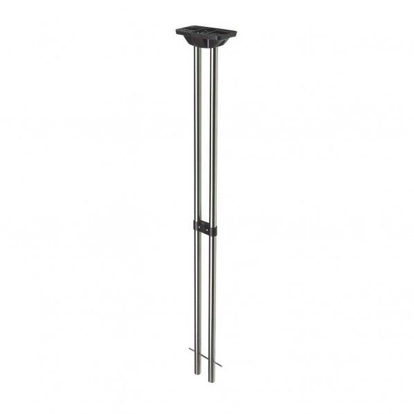 ポスト取付用スタンドポールダブル ポールφ32×長さ1600mm・台座W229×D127×H63.5mm 40721100 1個