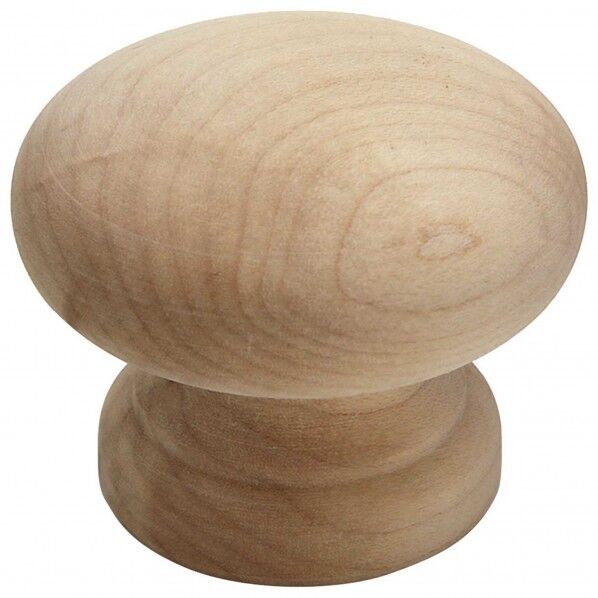 木製つまみ 生地/木地 横幅:最大45mm、設置面の横幅:33mm、高さ:35mm TW-301 1個