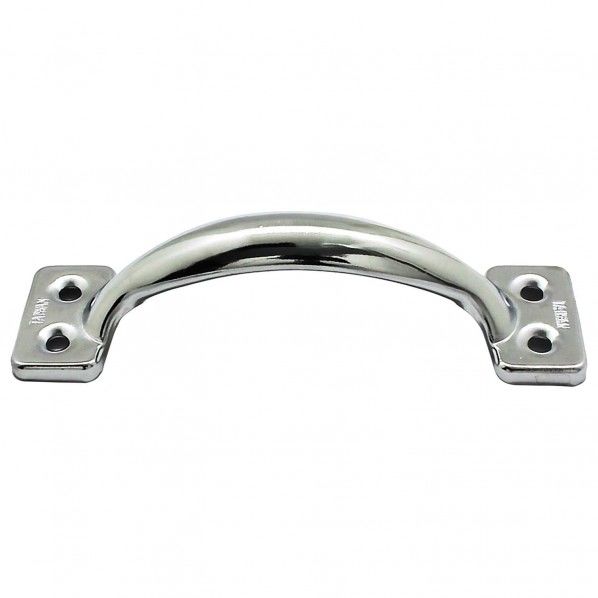 スチールハンドル クローム 全長:98mm、ビスピッチ:82mm、高さ:25mm TW-381 1個