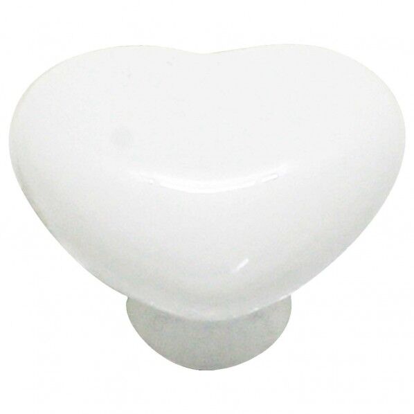 セラミックつまみハートノブ ホワイト W27mm×D38mm TW-800 1個