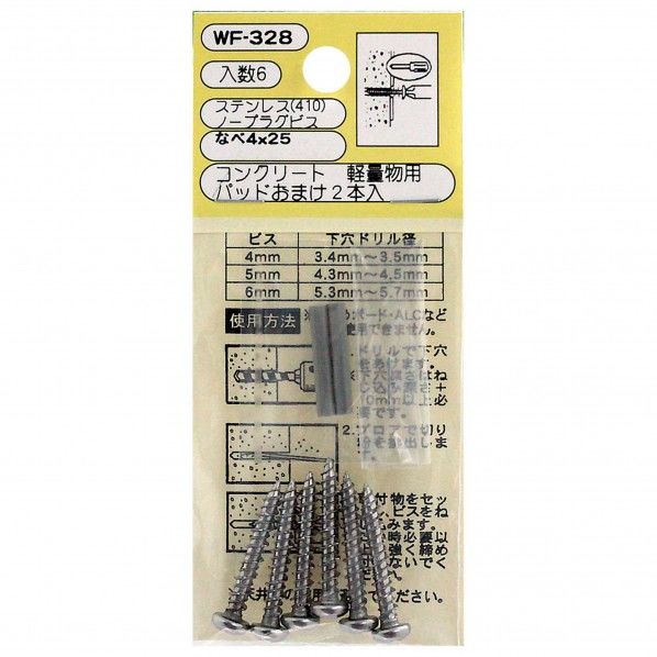 コンクリート 軽量用 ステンレス ノープラグビス