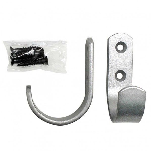 カラーフック J1 シルバー 幅16mm✕高さ54mm✕厚さ3mm✕奥行41mm BK-340 2個