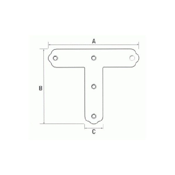 鉄T型金具 90×75×18mm 6281 50個