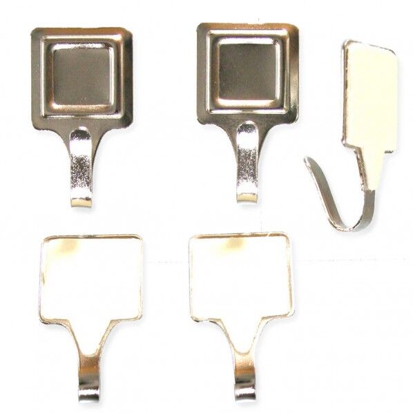 角型 粘着フック シルバー 幅:20mm高さ:35mm KYH307 5個