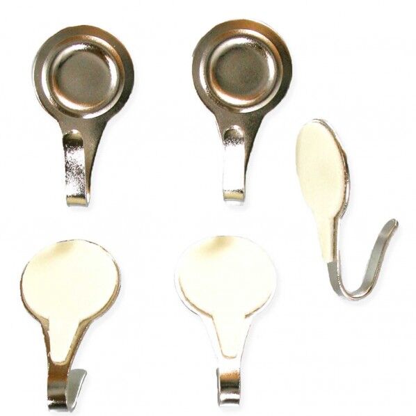 丸型 粘着フック シルバー 幅20mm✕高さ35mm KYH303 5個