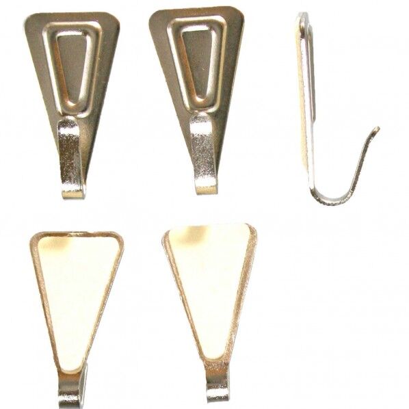 三角型 粘着フック シルバー 18mm×36mm KYH311 5個