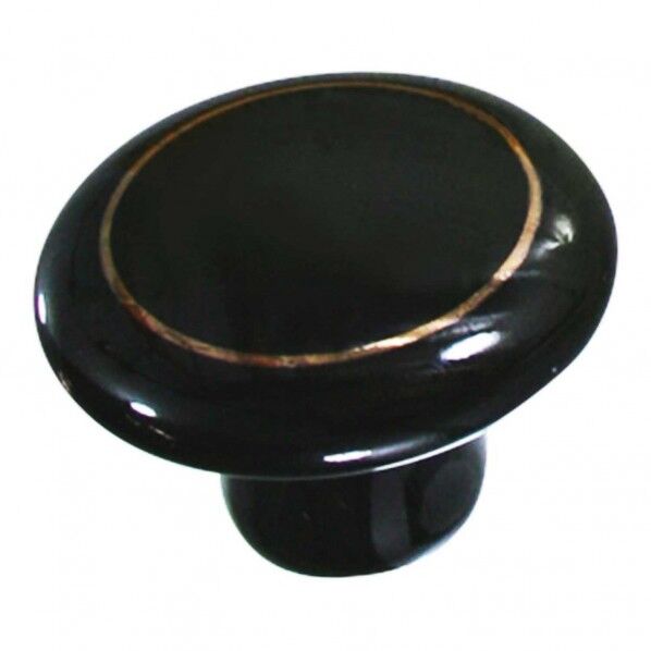 セラミックつまみ 黒金環 VG-253 1個