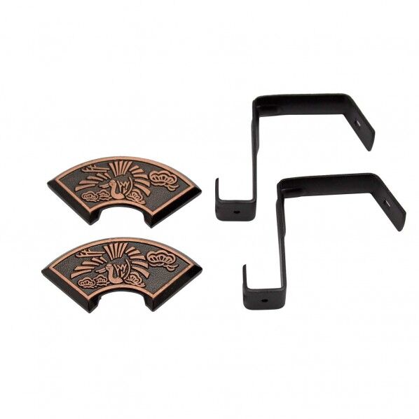 銀古美差込 宝扇鴨居 ツル a52.5mm✕b47mm✕c43mm✕d12mm✕e30mm Y7150-1 2個