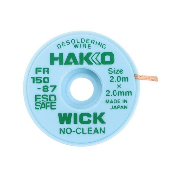 HAKKO はんだ吸取線 ウィック ノークリーン 袋入り 2mmX2m FR150-87 1個...