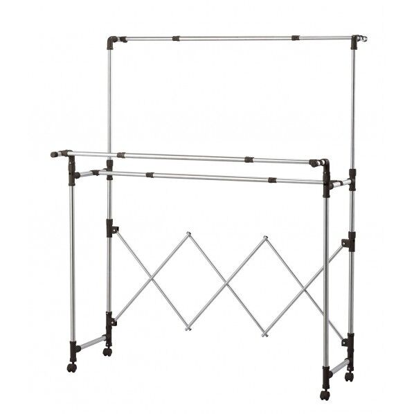 ステンレス たたんでコンパクト たっぷり多機能物干し