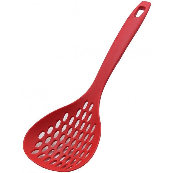 ホームシェフ ミニメッシュスプーン レッド 幅7.7×高さ3.2×長さ24cm 1本