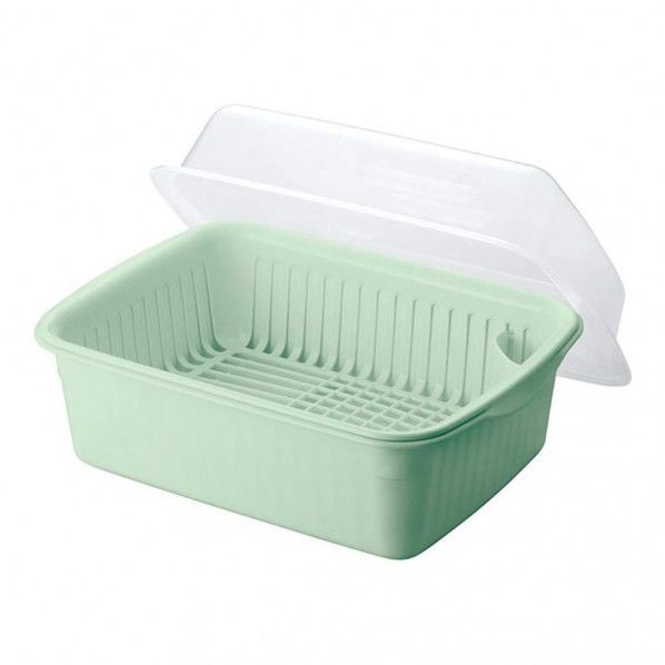 Nポゼ フード付 水切りセット グリーン 幅45.5×奥行33.5×高さ23.5cm 4308 1個