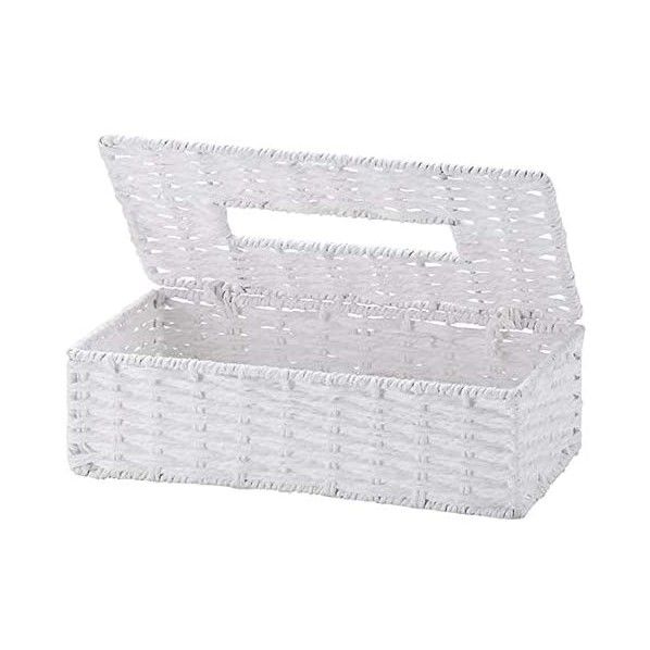 ペーパーティッシュボックス 幅26×奥行13.5×高さ7cm ホワイト CH-535WH