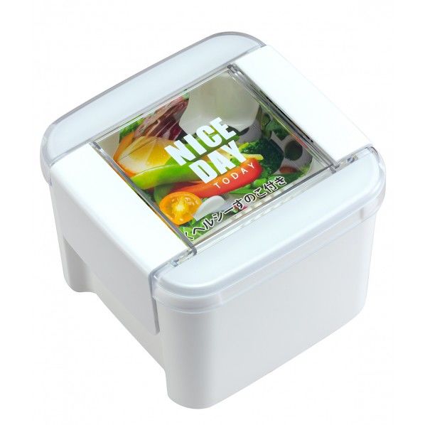 Lustrowere イージーケアランチボックス 深型 ホワイト 幅10.7×奥行10.8×高さ9cm 610ml B-1489 1個