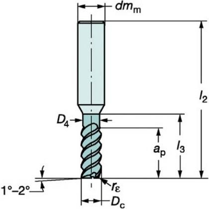 コロミルプルーラ超硬ソリッドエンドミル1640COAT 1640 R216.23-04045ACC09P 1