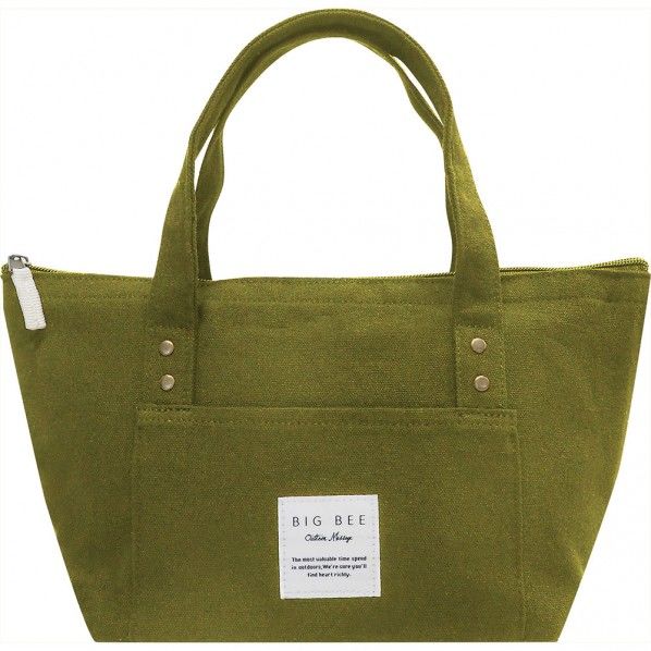 BigBee ランチバッグ オリーブグリーン 幅36×奥行14×高さ19cm 5L 1個