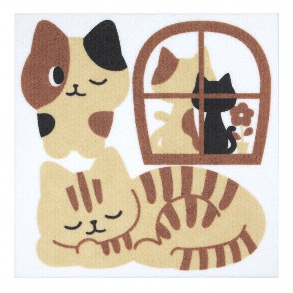 おくだけ吸着 トイレの消臭シート おひるねねこ 幅30×奥行30×厚さ0.1cm KJ-76 1個