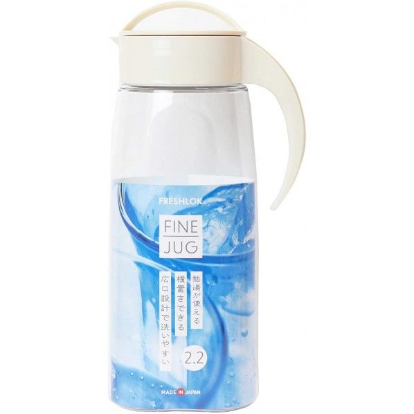 ファインジャグ ミルクホワイト 幅15.6×奥行10.6×高さ31.5cm 2.2L 1個