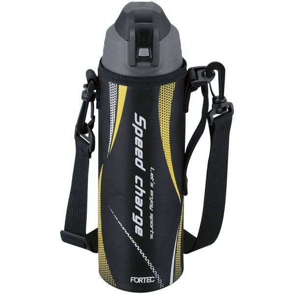 FORTEC ワンタッチ栓 ダイレクトボトル ブラック 幅11.5×奥行10×高さ30cm 1L RH-1558 1本