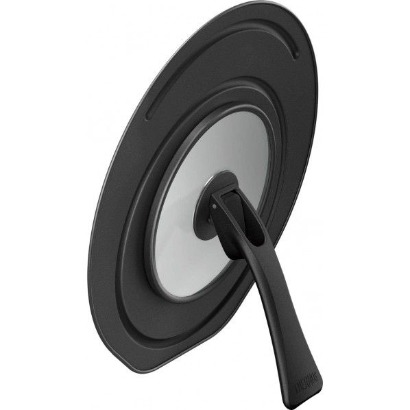 折りたたみスタンド式フライパンフタ ブラック(BK) 26×28×3.5cm KLC-001 1個