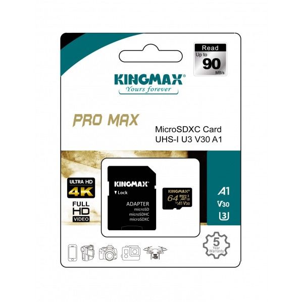 MicroSDXC UHS-1 U3 64GB (5年) Promax ブラック KM64GMCSDUHSPM1A 1個