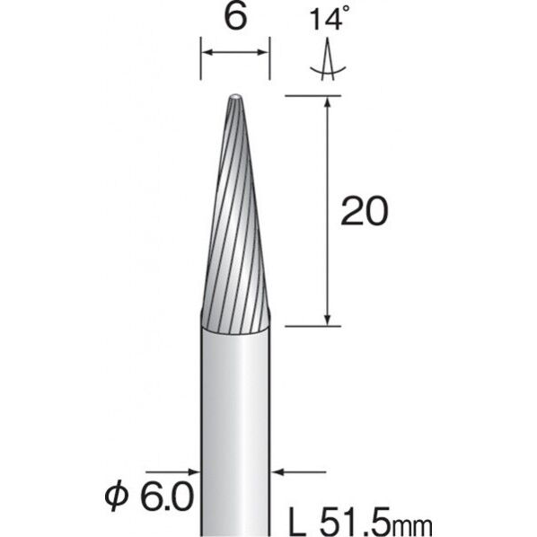 超硬カッター スパイラルカット 円錐