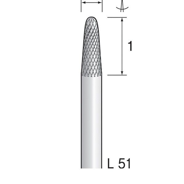 ミニモ 超硬カッター クロスカット Φ6