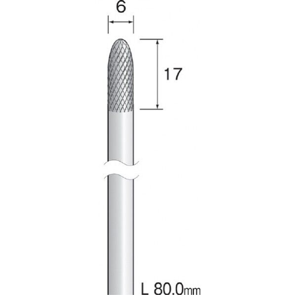 ミニモ ロングシャフト超硬カッター クロスカット Φ6 BC6135 1