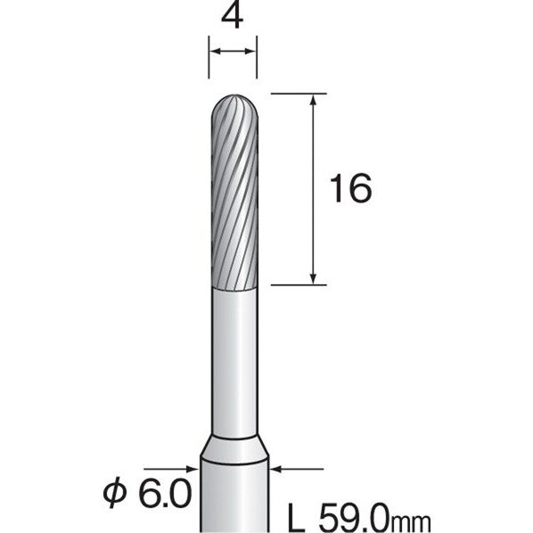 ミニモ スチールカッター 非金属用 仕上げ Φ6 (10本入)