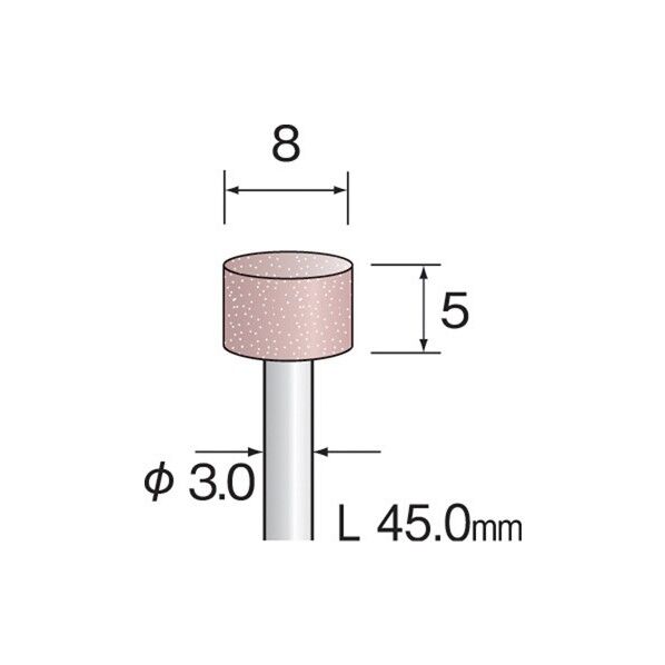 ミニモ PAピンク砥石#120 Φ8 (10本入)