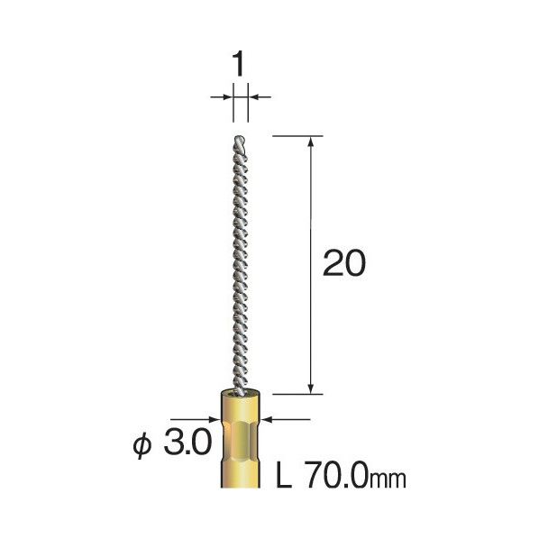 ミニモ スパイラルホールブラシ 馬毛 Φ1 FD2001 1