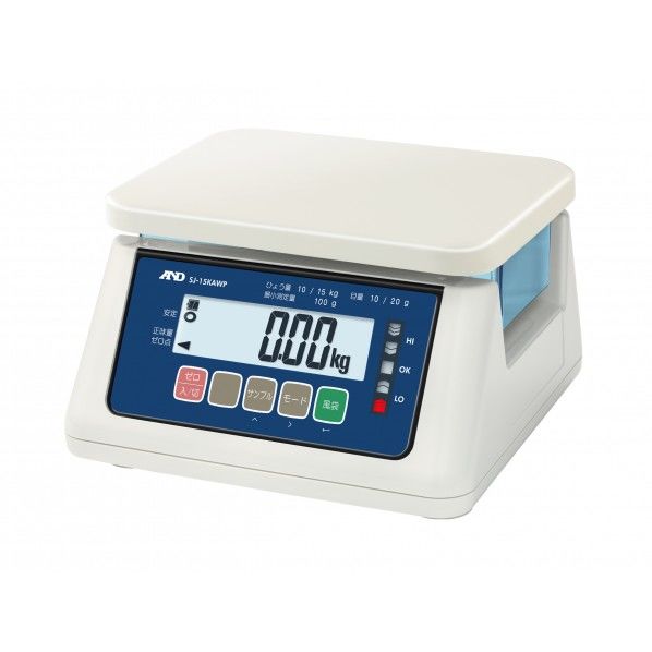 防水はかり IP67 4級 検定付(地区指定不要) 236(W)×260(D)×148(H)mm SJ-15KAWP-BT 1台