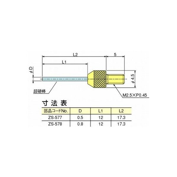 超硬ニードル測定子 ZS-577 1個