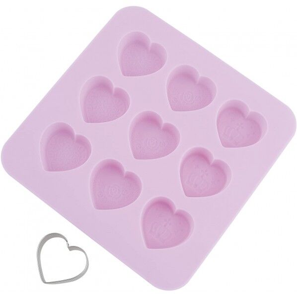 Kai House SELECT 2層デザインチョコ&クッキー 9個取り ハート 21.9×18.7×2.2cm 000DL6367 1個