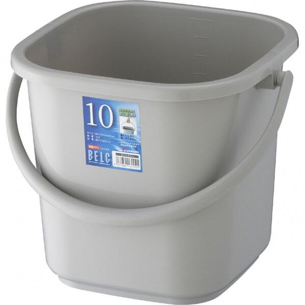 角型バケツ ベルク (本体のみ) ライトグレー 10L 10KB 1つ