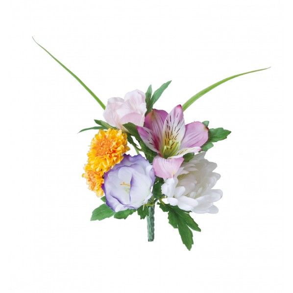 仏壇用トルコキキョウブッシュ MIX 全長17cm・幅14cm FP -0797 1本