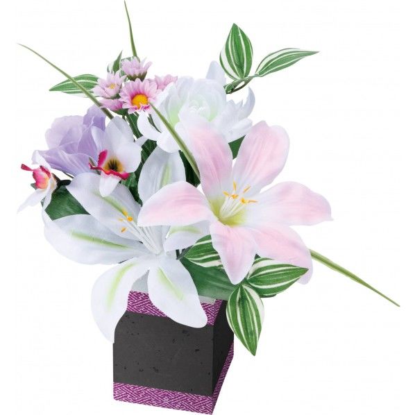 仏壇用リリーポット MIX 全長24cm・幅23cm FP -0824 1コ