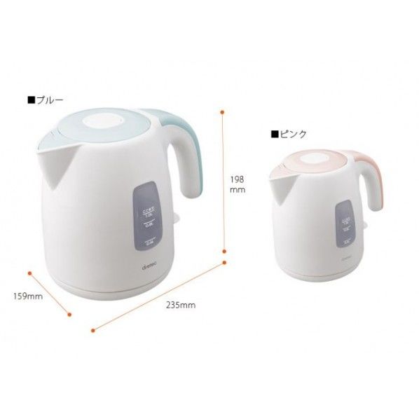 電気ケトル ピンク PO-340PK 1個