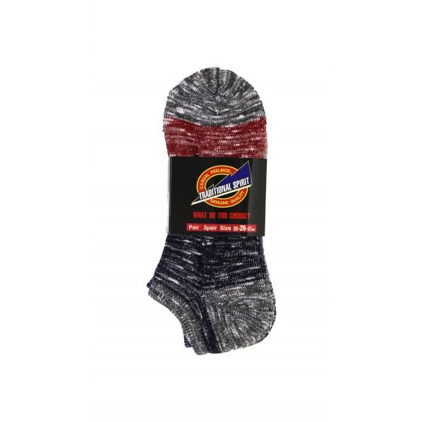 ソックス 3面スラブ杢先丸 S-428 3双組