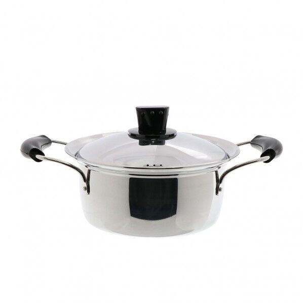 ネオ・プラティーヌ 吹きこぼれにくい ステンレスキャセロール 20cm ミラー仕上げ 34.9×23.4×15.5cm 3.1L ND-6044 1個