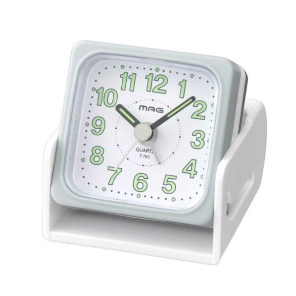 目覚まし時計 トラベるん 64×62×70mm T-763 WH 1個