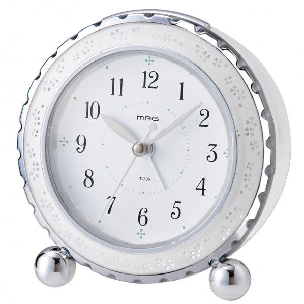 秒針の静かな目覚まし時計 アルブラン