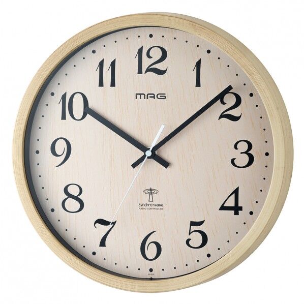 壁掛け電波時計 ペストル 305×305×42mm W-699 N 1個