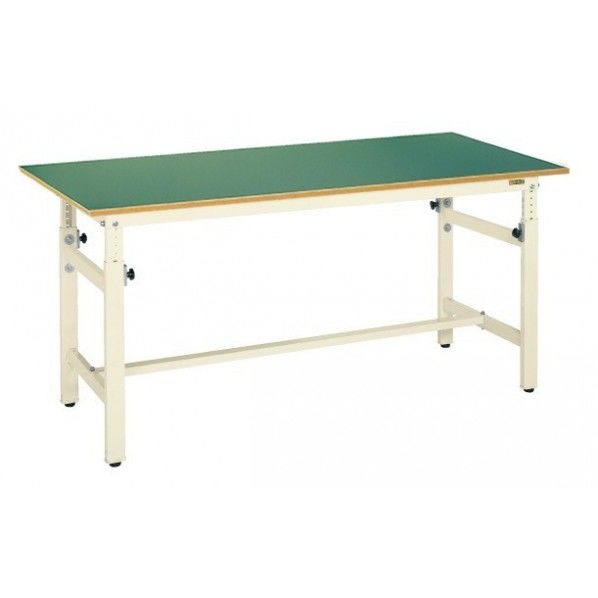 軽量高さ調整作業台TKKタイプ カラー:アイボリー、天板カラー:グリーン TKK187FKI 1台